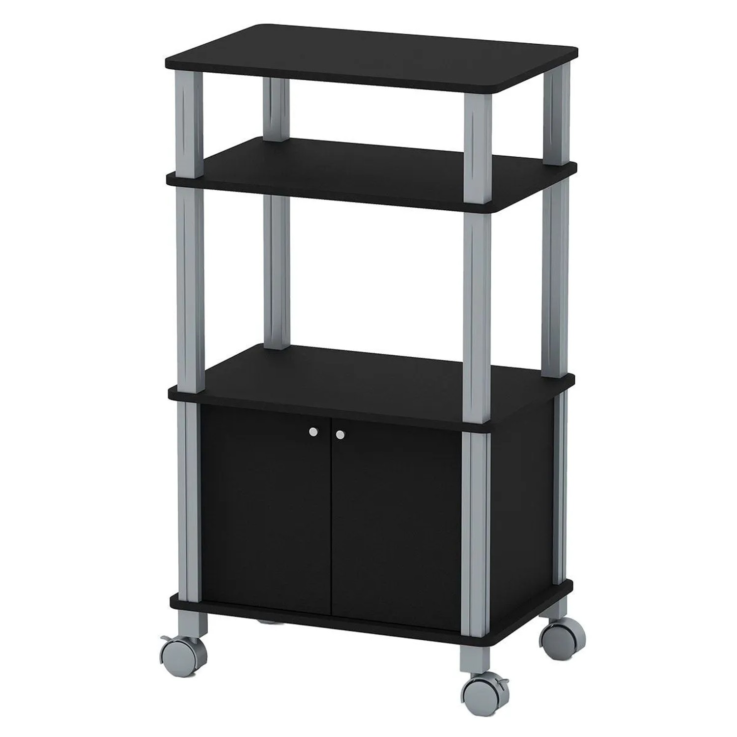 Costway Küchenregal für Mikrowelle Auf Rollen für Küche Schwarz günstig online kaufen