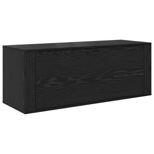 vidaXL Schuhschrank in Schwarz Eichen-Optik, Wandmontage für Flur oder Diele.
