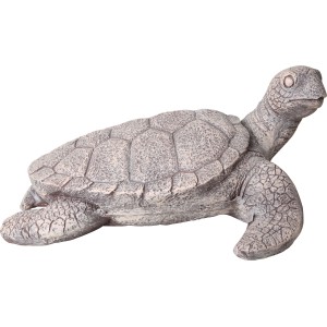 Braune Schildkröten-Figur aus Polystone, 58x48x27cm, Gartendeko für Innen & Außen.