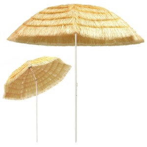 vidaXL Strandschirm Natur 300 cm Hawaii-Stil 44549