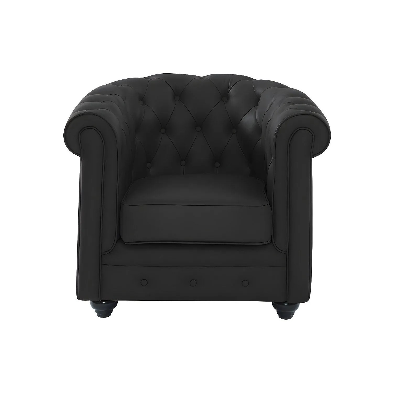 Vente-unique Sessel Mit Gerader Rückenlehne Chesterfield Schwarz 82 cm