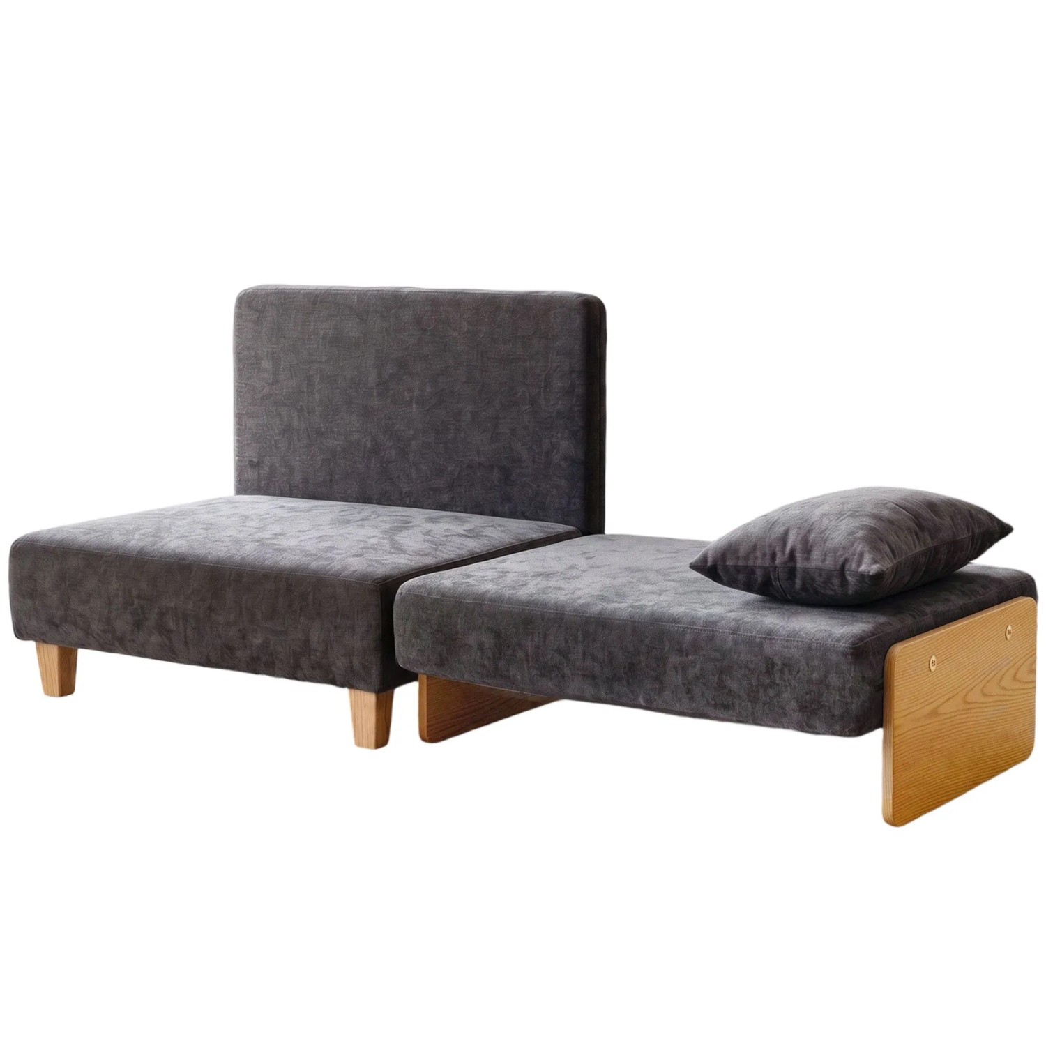 HOMCOM Schlafsessel Polyester 94L x 63B x 89H cm Dunkelgrau