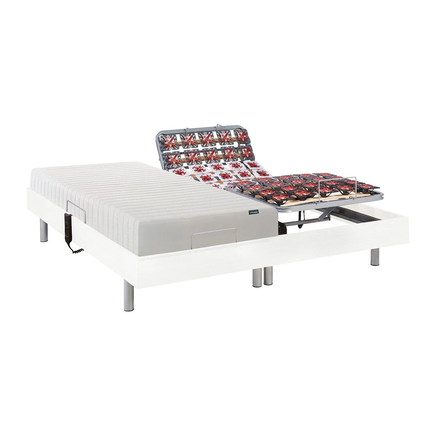 Vente-unique Bett Mit Elektrischem Lattenrost Ether Weiß 200 cm