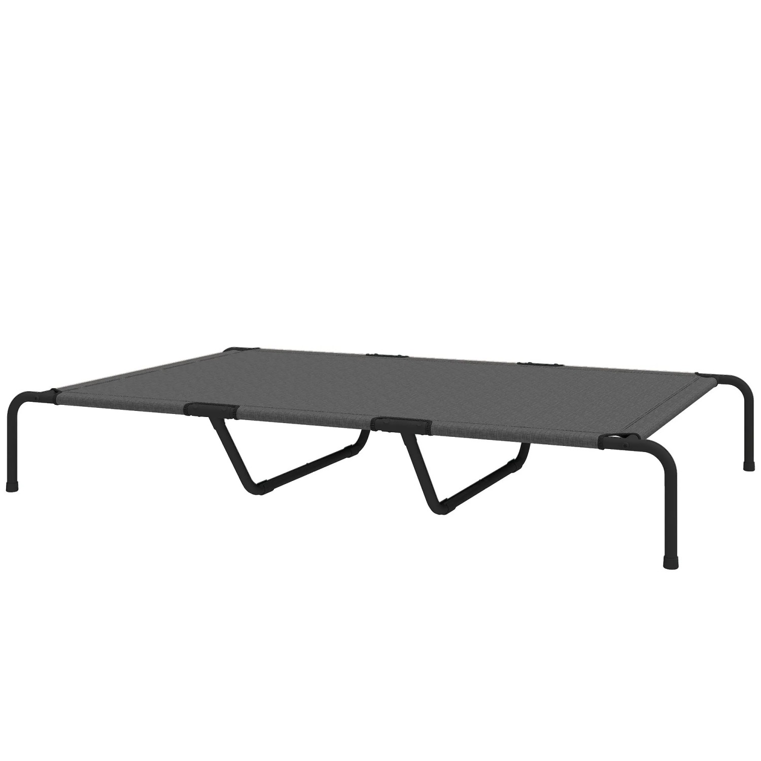 PawHut Erhöhtes Hundebett Stahl 152 x 94 x 23cm Grau