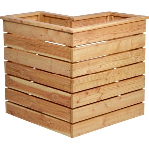 Eck-Hochbeet aus Douglasie, 73x78x78 cm, mit Pflanzfolie, ideal für Kräuter und Gemüse.