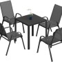 WOLTU 2er Set Stapelbare Gartenstühle Ergonomisch Wetterfest Grau_8