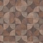 Vliestapete mit geometrischem Muster in Braun- und Beigetönen, Vintage Glanz, leicht strukturiert.