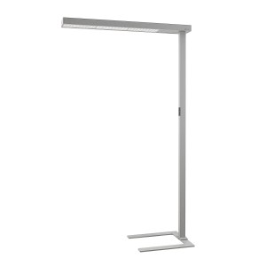 Moderne LED Bürostehleuchte Susi in Alu mit Bewegungsmelder und Touchdimmer für Arbeitszimmer.