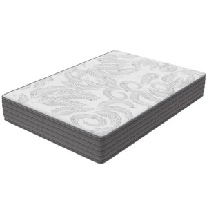 HOMAVO Taschenfederkernmatratze 160x200 mit Ahornblattmuster und grauem Rand.