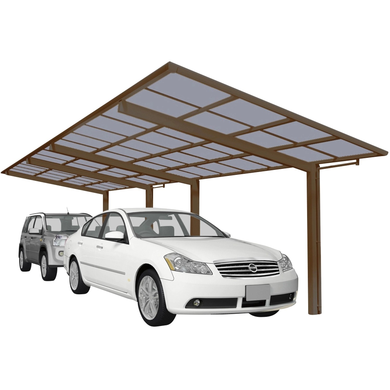 Ximax Alu Doppelcarport Linea Tandem Typ 80 Bronze 273 x 983 cm Sonderfertigung