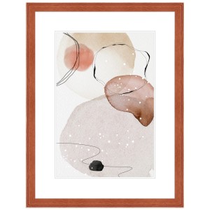 Bilderrahmen H320 in Kirschbaum-Optik, 30x40 cm, klassischer Stil. Holzrahmen mit abstraktem Bild.