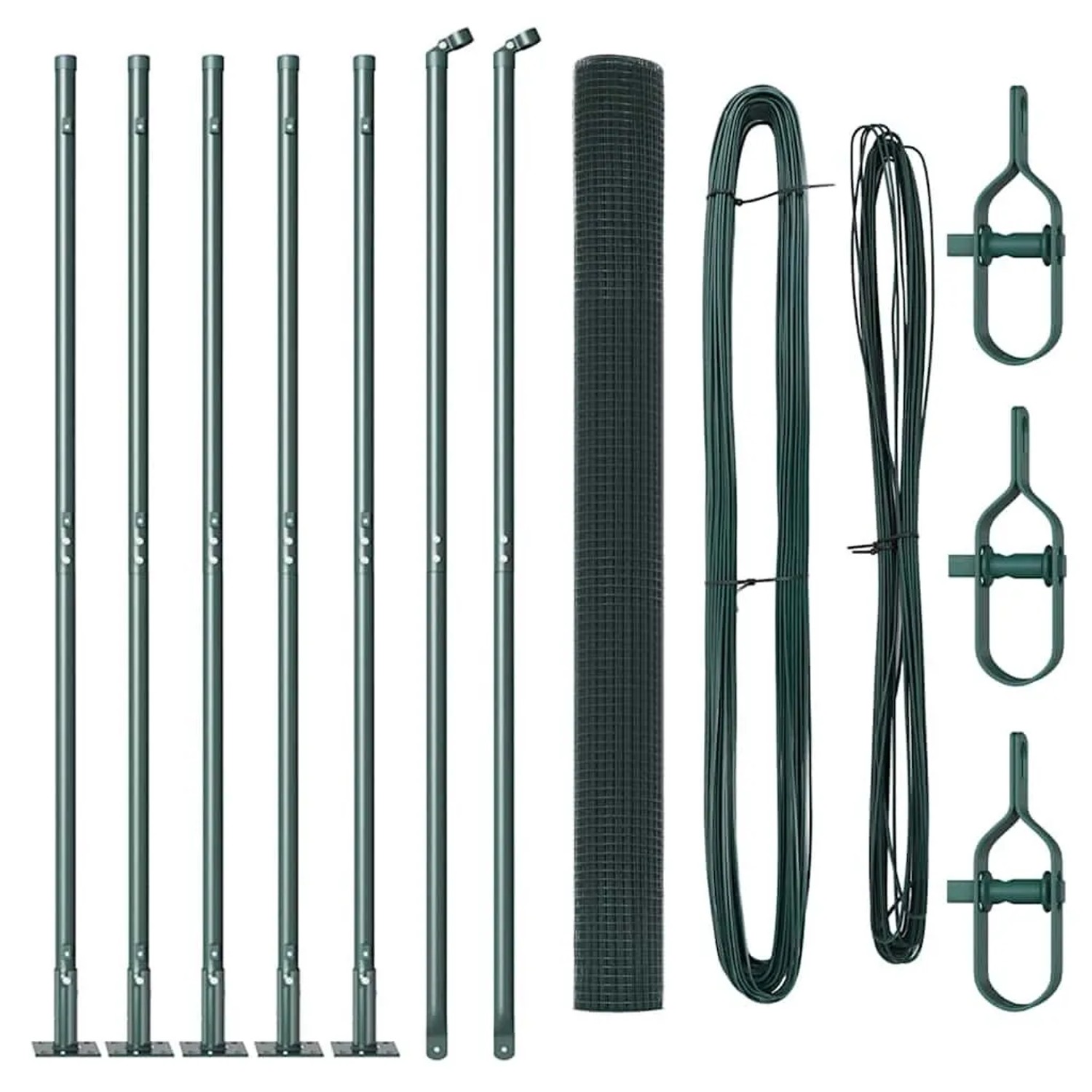 vidaXL Zaunpfosten Grün 10 x 1,4 m 25 x 25 mm Netz Stahl und PVC 3352411 günstig online kaufen