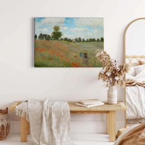 Gemälde mit Blumenwiese auf Leinwand, Kunstdruck im Ölgemälde-Stil für Wohnzimmer und Flur.