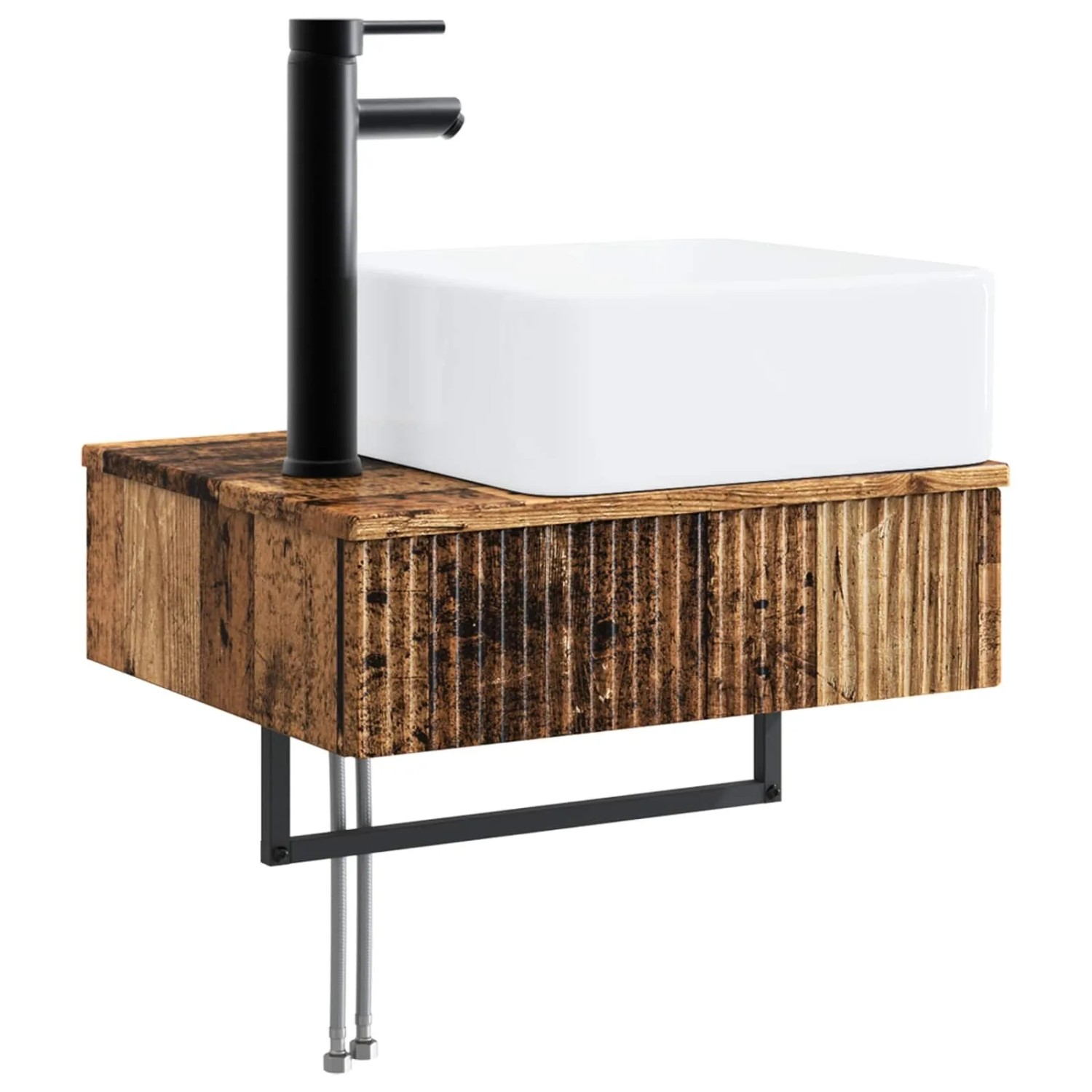 vidaXL Wandmontiertes Waschbecken Altholz 50 x 41 x 39 cm 890196