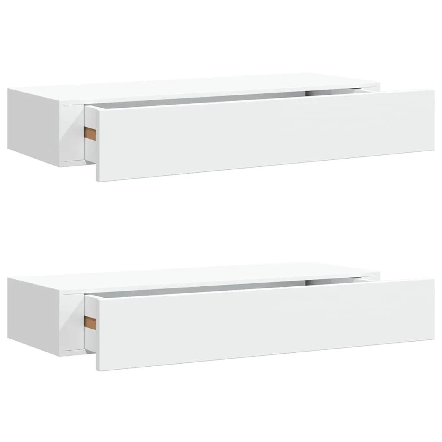 vidaXL Wandregale mit Schubladen 2 Stk Weiß 60x23,5x10 cm MDF 330256
