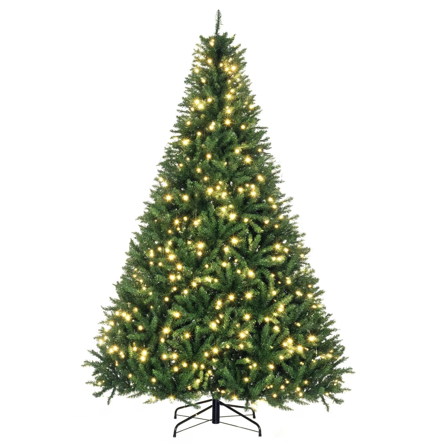HOMCOM Weihnachtsbaum Kunststoff Metall 142L x 142B x 210H cm