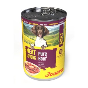 Josera Hunde-Nassfutter Meat Lovers Adult Pure Beef, Dose mit Rindfleisch für ausgewachsene Hunde.