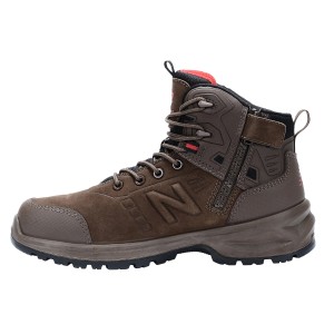 New Balance Sicherheitsstiefel Calibre S3L in Schoko, Größe 40, mit Reißverschluss und Schnürung.