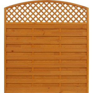 Sichtschutzzaun Element Bordeaux, pinienfarben, mit Kreuzgitter (180x180 cm)