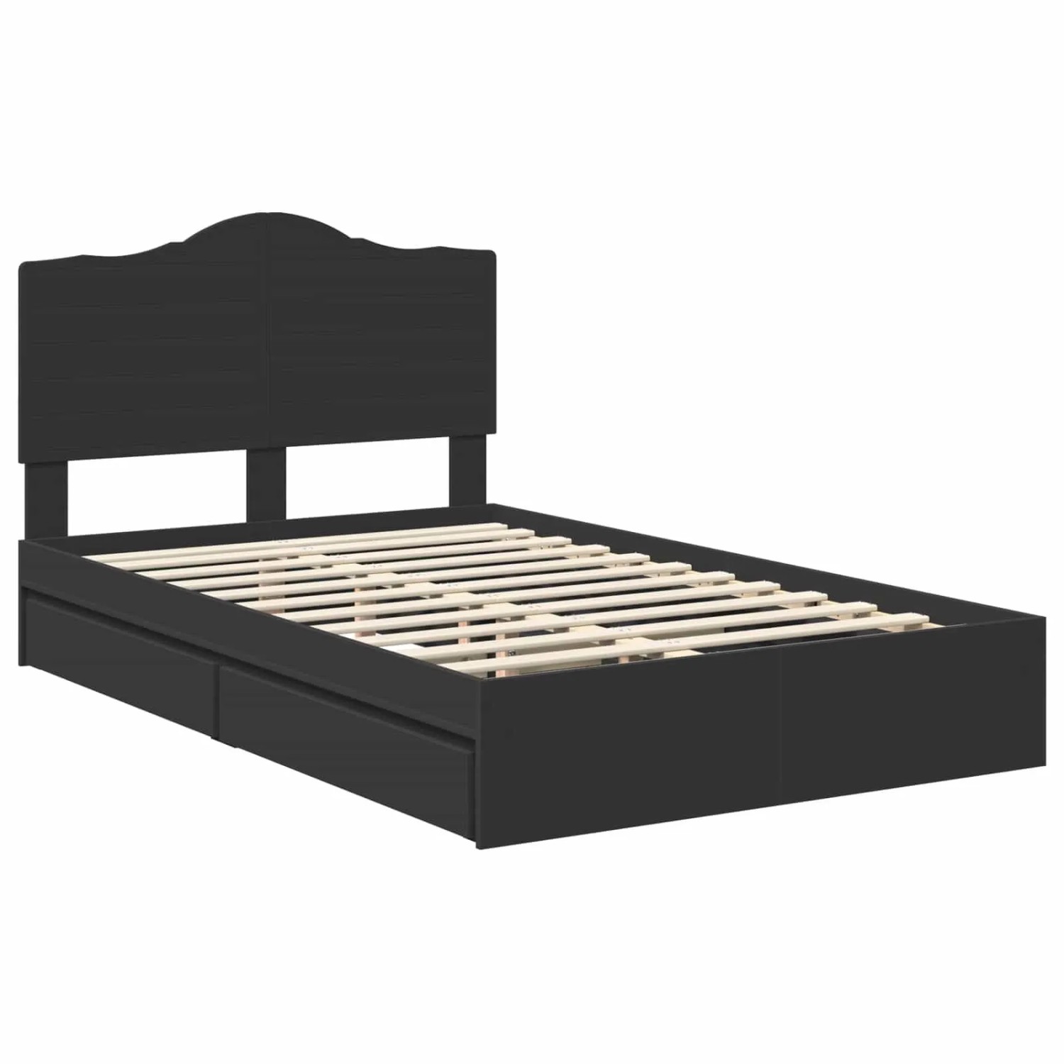 vidaXL Stauraumbett Schwarz 135 x 190 cm Holzwerkstoff 3413514 günstig online kaufen