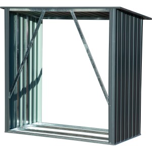 Graues Dobar Kaminholzregal Madera aus Metall, 163x83x154cm, für Kaminholz Lagerung.