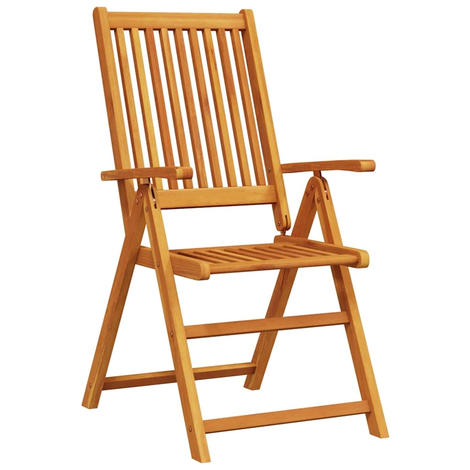 Klappbarer Gartenstuhl aus Akazienholz, Teil der vidaXL 5-tlg Essgruppe.