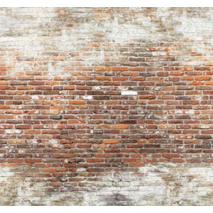 Art for the Home Fototapete Brick Wall 2, Ziegelwand-Optik in Rot und Weiß, 280x300 cm.