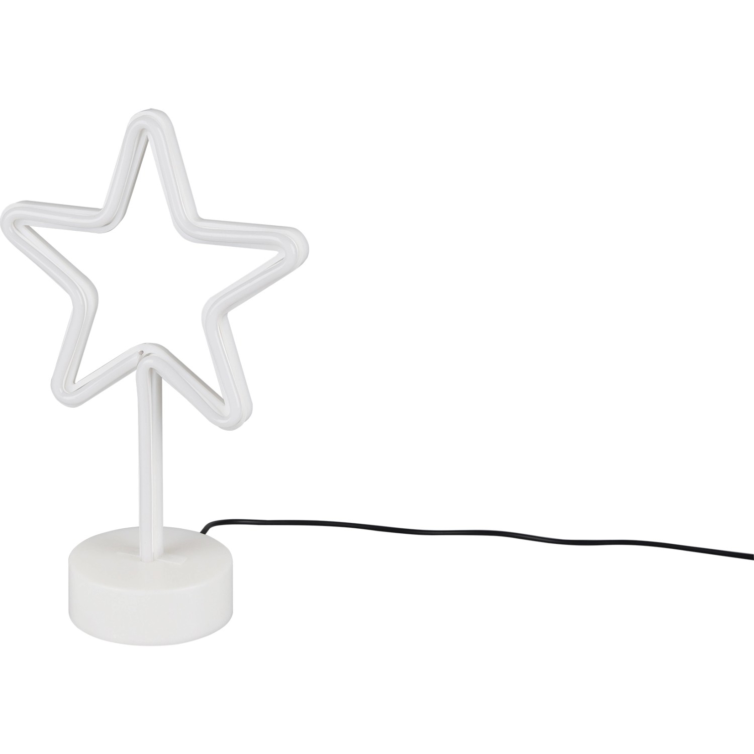Weiße Reality LED Tischleuchte Star, 29,5 cm hoch, Sternform, für stimmungsvolle Beleuchtung.