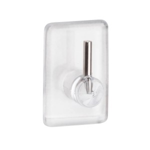 Transparenter Wenko Gardinenhaken, 4er Set, Klebehaken für Gardinen und Vorhänge.