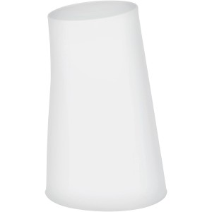 Weißer Spirella Becher Move, asymmetrischer Zahnputzbecher aus Kunststoff.