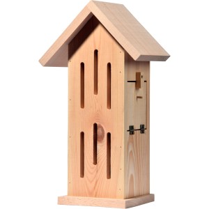 Sonnenfalter Design Schmetterlingshaus aus Naturholz, 23x14x38cm, mit Anflugstationen.