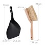 Relaxdays Kehrgarnitur Holz Metall Schwarz Mit Handfeger 33 cm x 21,5 cm x 6 cm_4