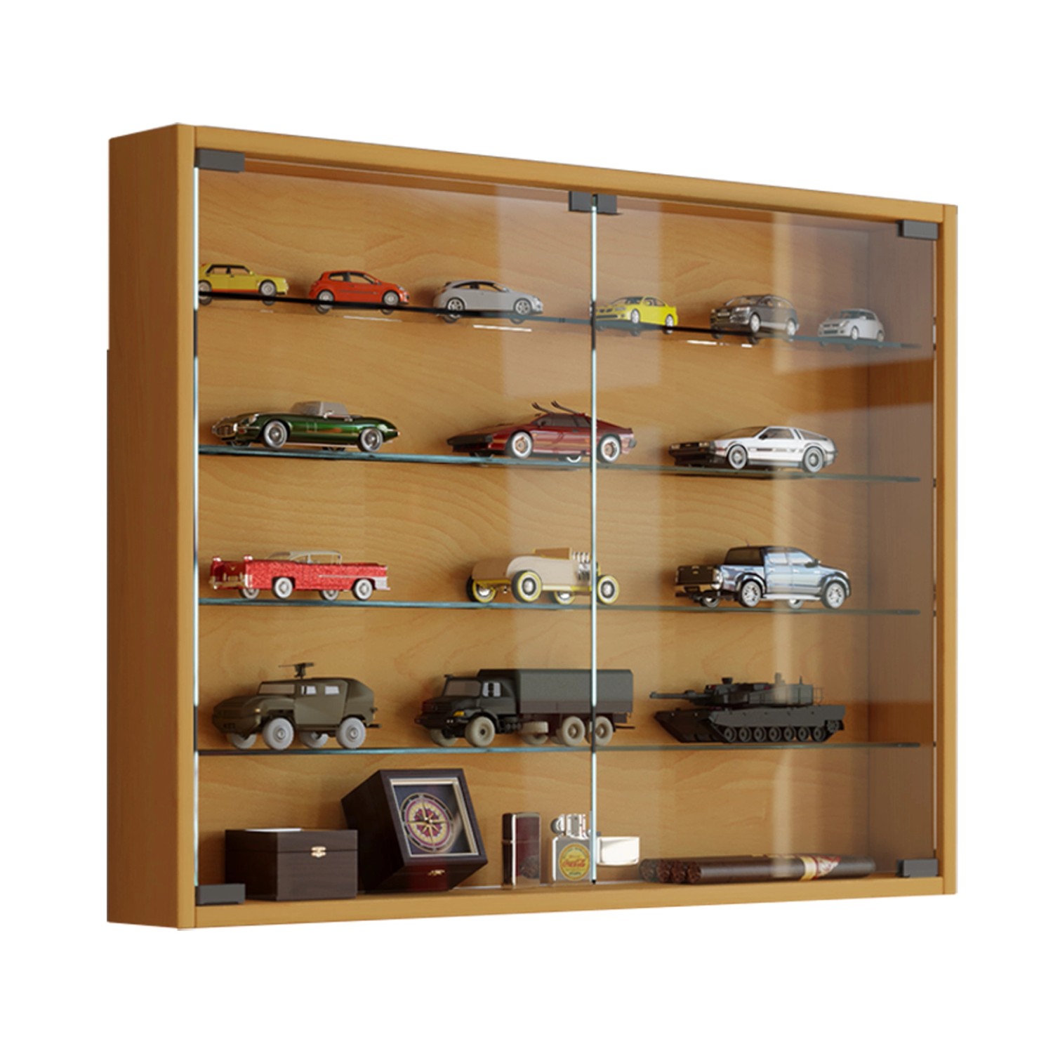 ebuy24 Mandosa L Vitrinenschrank an der Wand Montierte 2 Glastüren Buche De günstig online kaufen
