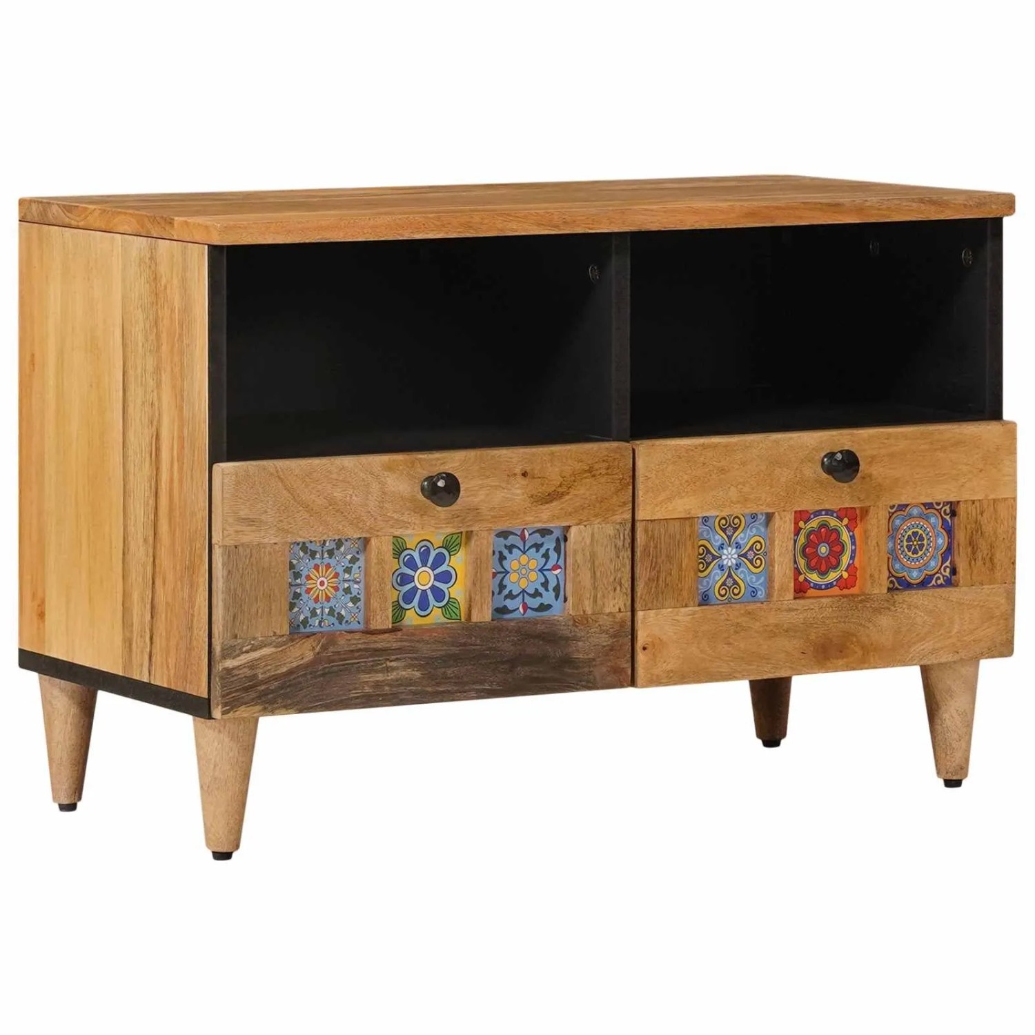 vidaXL TV-Schränk mit Regal Natur 70 x 33 x 46 cm Massivholz Mango 4018261
