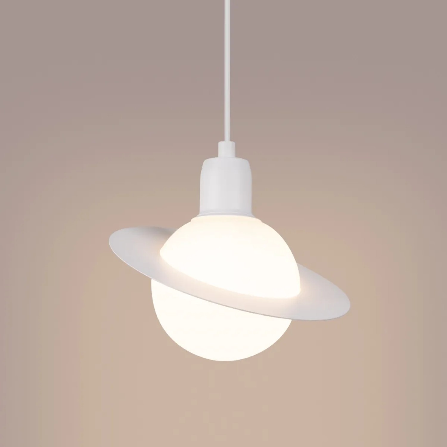 Weiße Sollux Lighting Pendelleuchte Hyperion 1 im modernen Design.