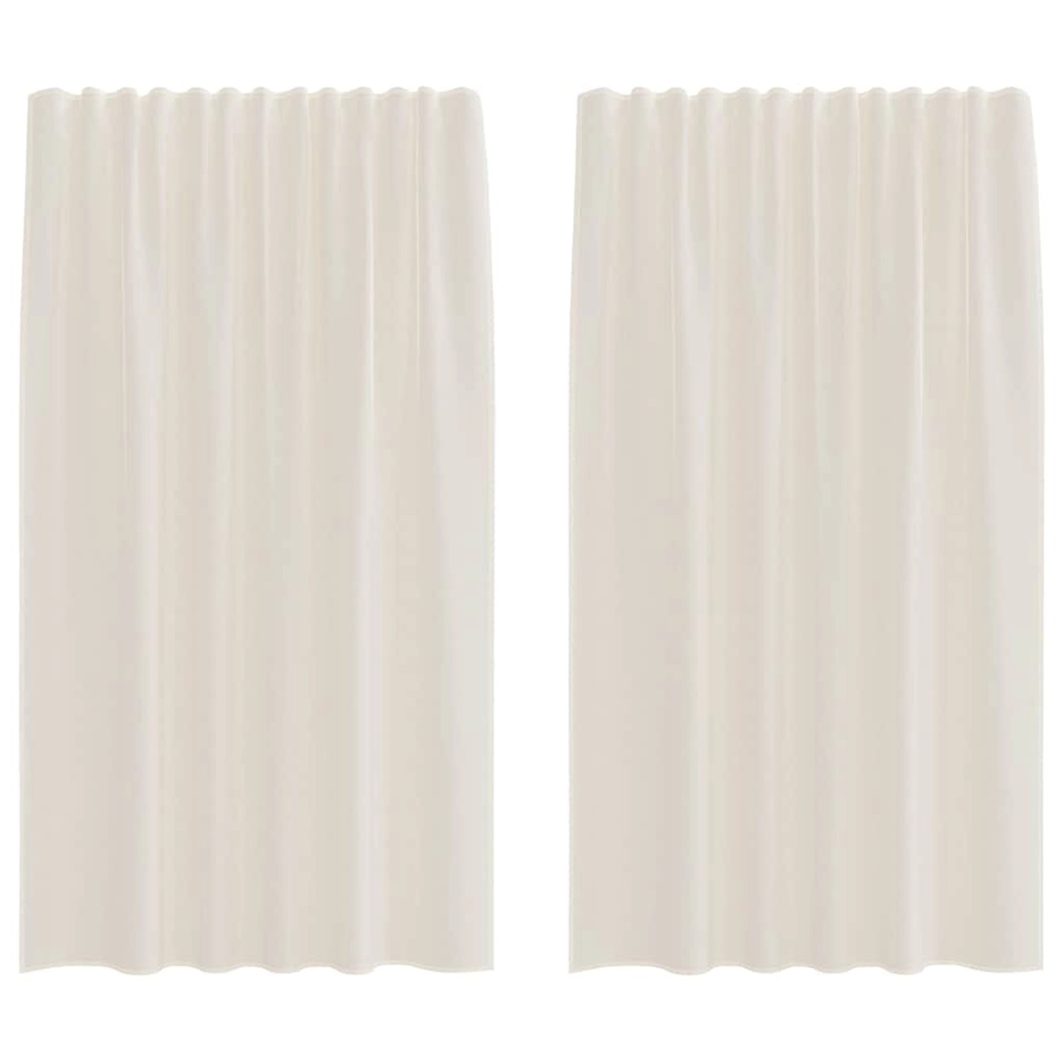 vidaXL Voile Vorhänge mit Stangentaschen 2 Stk Creme 4102177 günstig online kaufen