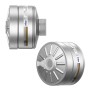 Zwei silberne Dräger Gasfilter 940 A2B2 aus Aluminium mit Rd40 Anschluss für Atemschutzmasken. Schutz vor Gasen/Dämpfen.