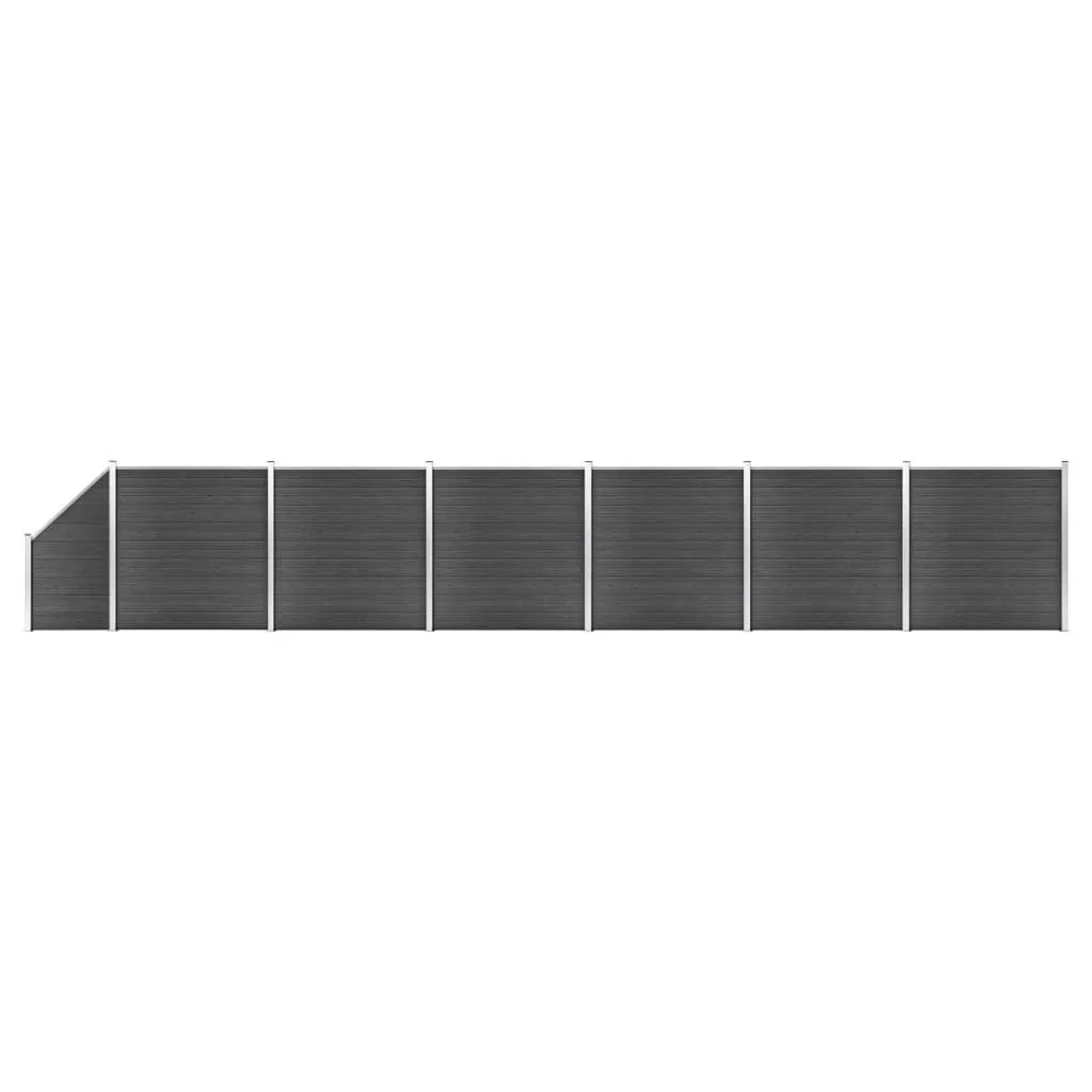 vidaXL Zaunelement Set WPC 1138x 105-186   cm Schwarz 3070442