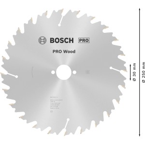 Bosch Kreissägeblatt Speedline Wood, 250 mm, 24 Zähne für saubere Holzschnitte.