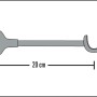 Gardinia Träger Europa, offen, 28 cm, silber-antik, für Gardinenstangen Ø 19 mm.