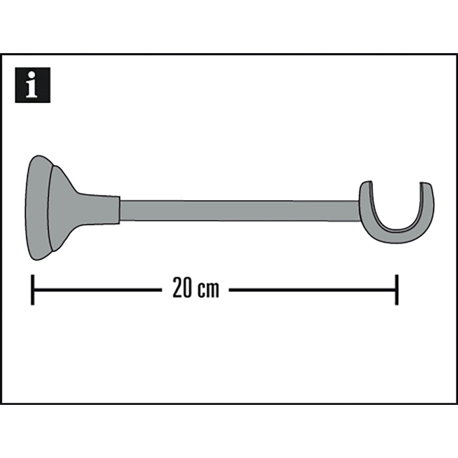 Gardinia Träger Europa, offen, 28 cm, silber-antik, für Gardinenstangen Ø 19 mm.