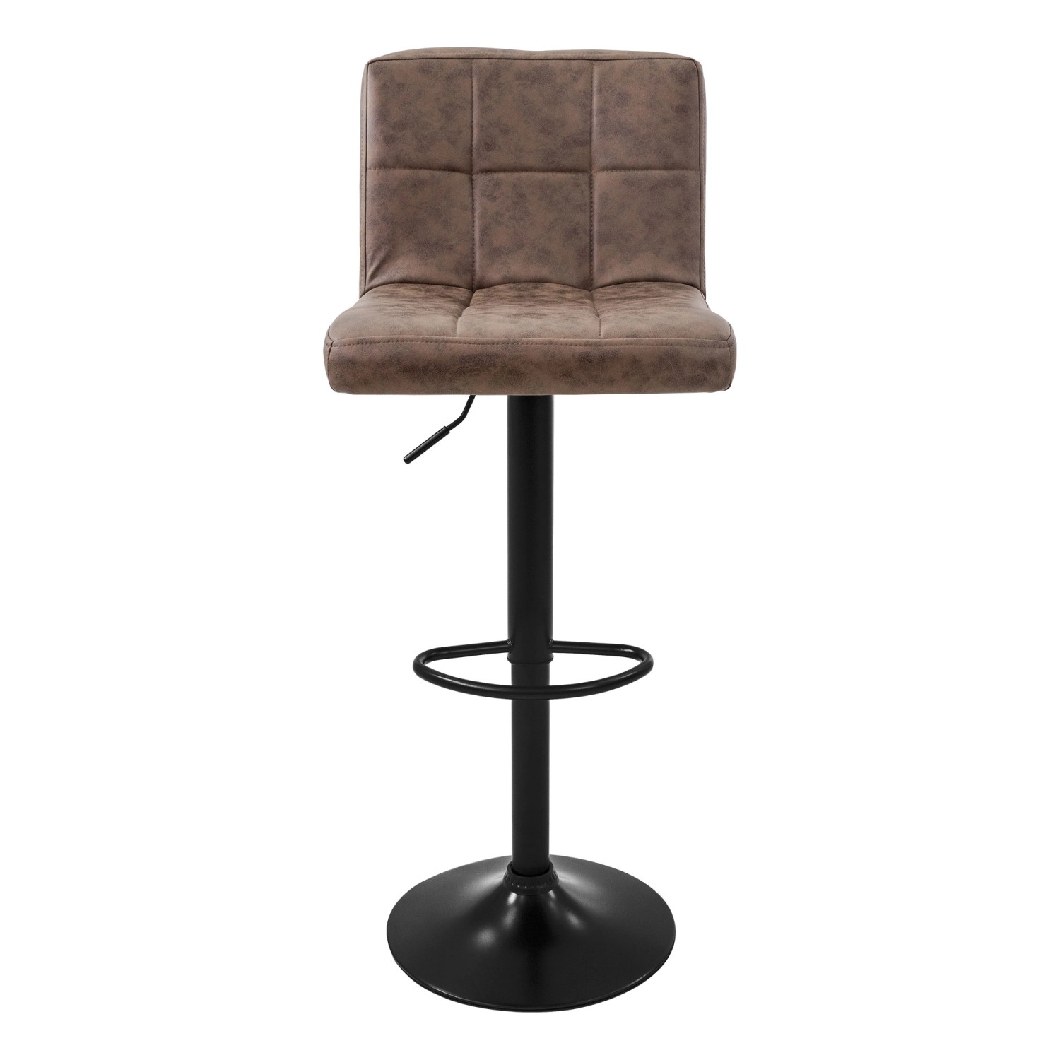 ML-Design Barhocker 4er Set, braunes Kunstleder, gepolstert, höhenverstellbar.