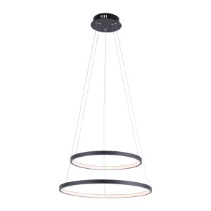 Moderne LED Pendelleuchte Circle in Anthrazit, Ø 50 cm, für Design-Stehlampen.