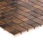 Mosaikfliese aus Metall in Kupfer 3D Optik, quadratisch, 30,8x30,8 cm.