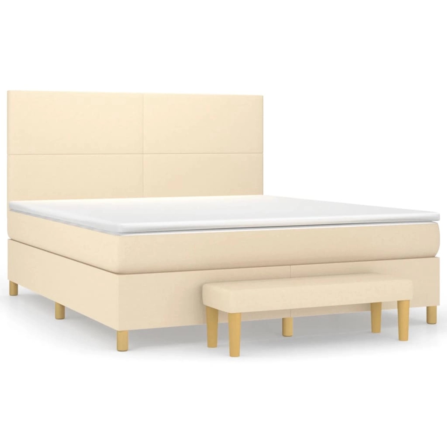 vidaXL Boxspringbett mit Matratze Creme 160x200 cm Stoff1393029 günstig online kaufen