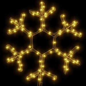 Leuchtende vidaXL LED-Schneeflocken-Silhouette mit 72 warmweißen LEDs, 38x37 cm, als Weihnachtsdekoration.