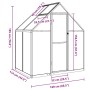 vidaXL Gewächshaus mit Fundamentrahmen Silbern 169x114x195 cm Alu 4005822_11