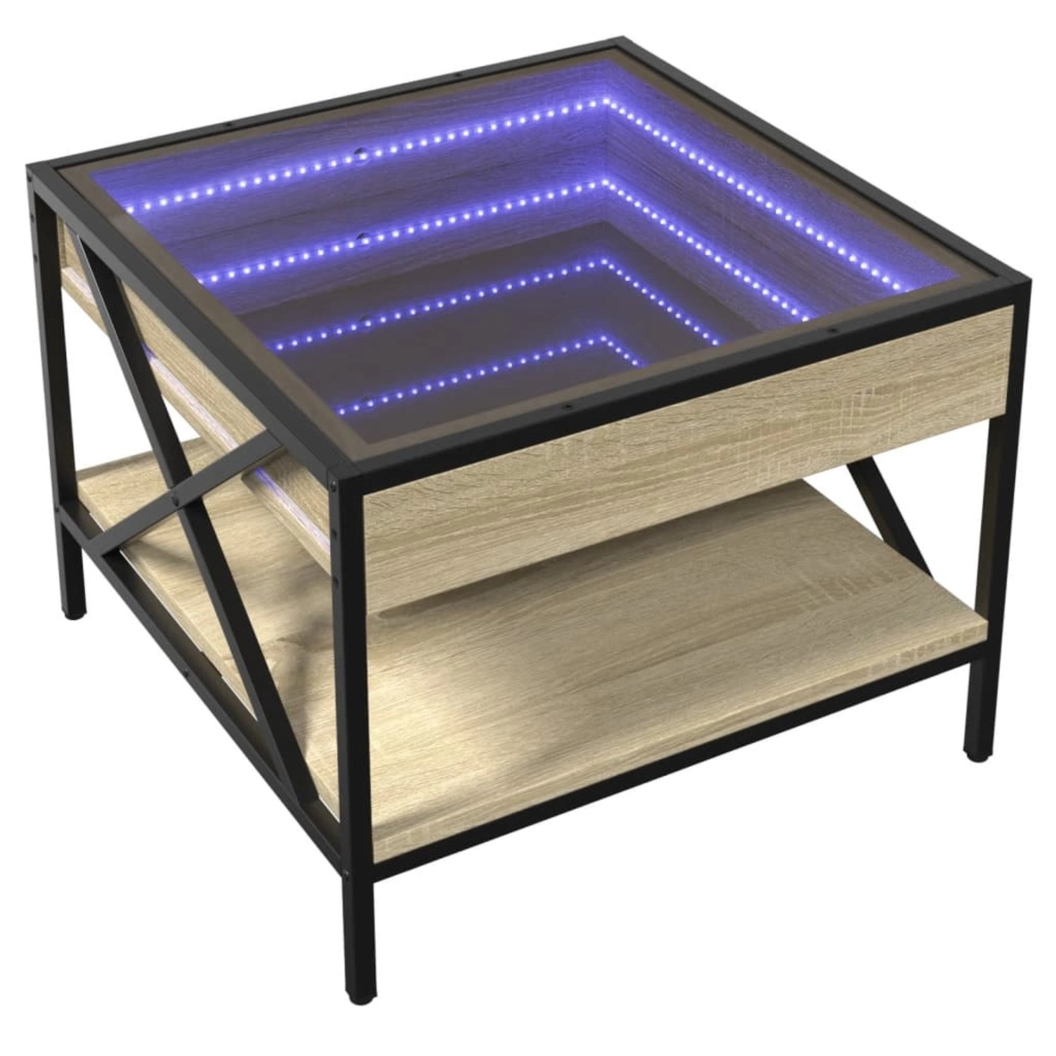 vidaXL Couchtisch mit Infinity-LED Sonoma-Eiche 50x50x38 cm 847698 günstig online kaufen