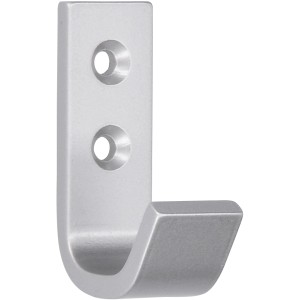 Siro Garderobenhaken, alufarben, Metall, Lochabstand 16 mm, einfache Montage.