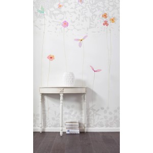 Komar Vlies Fototapete Satomi mit Blumenmuster, 150x250 cm.